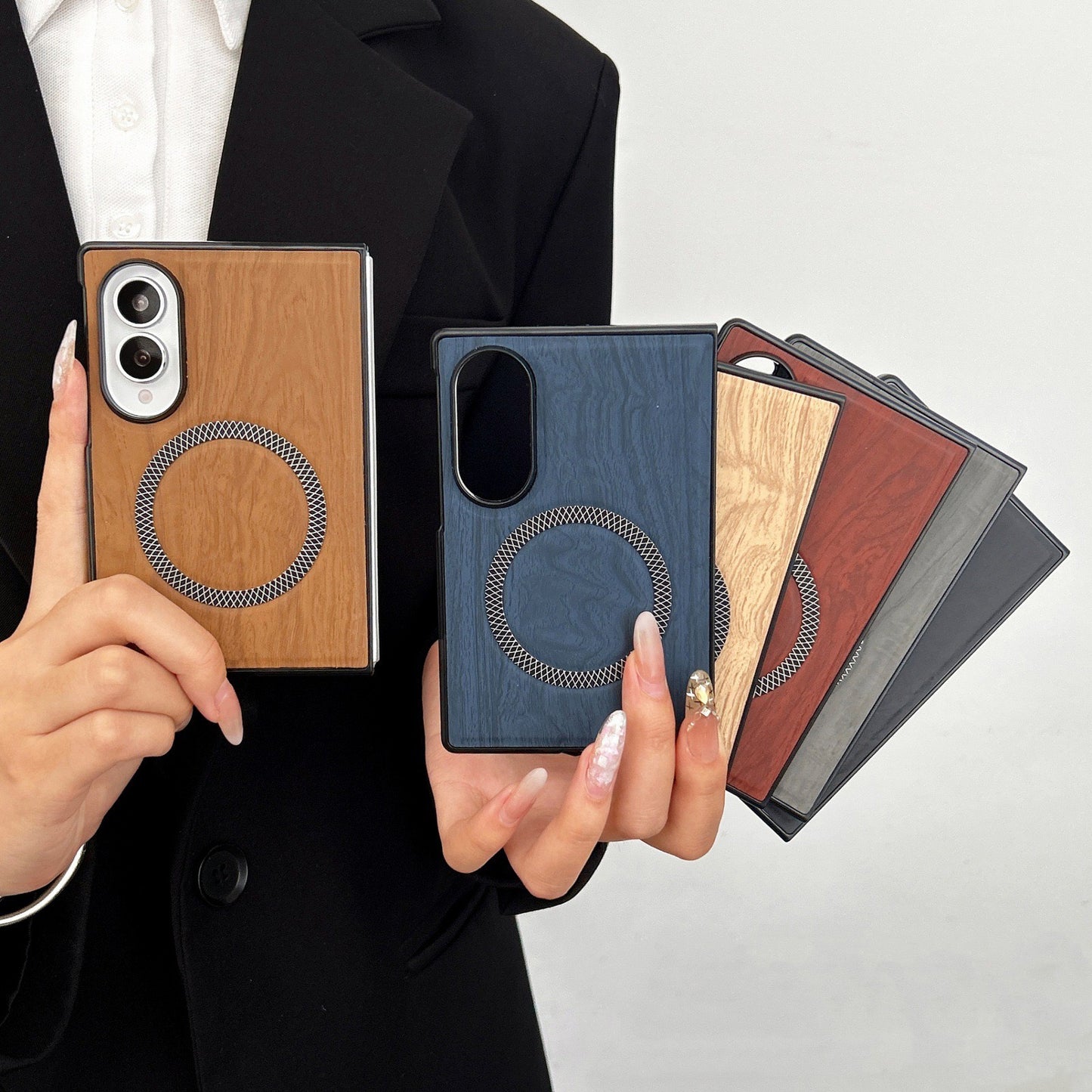 Premium Wooden MagSafe Case for Samsung Galaxy Z Fold 6 | Fold 7 | Fold 8 | Fold 8 Ultra | Slim Shockproof Luxury Cover