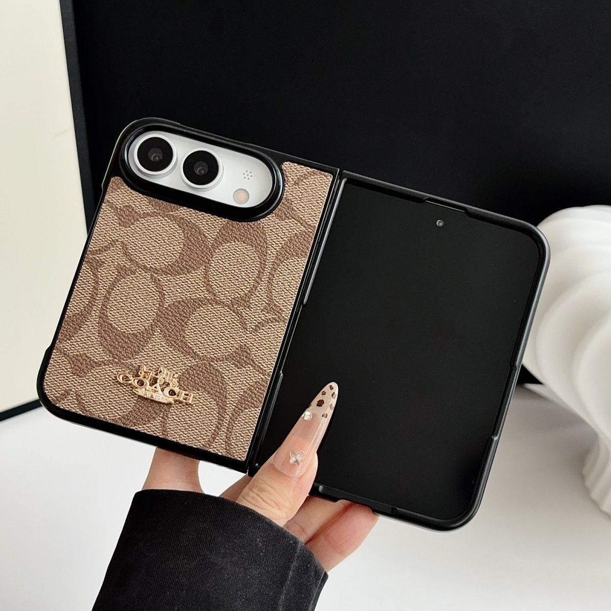 Blue Monogram Denim-Look iPhone Duo Case