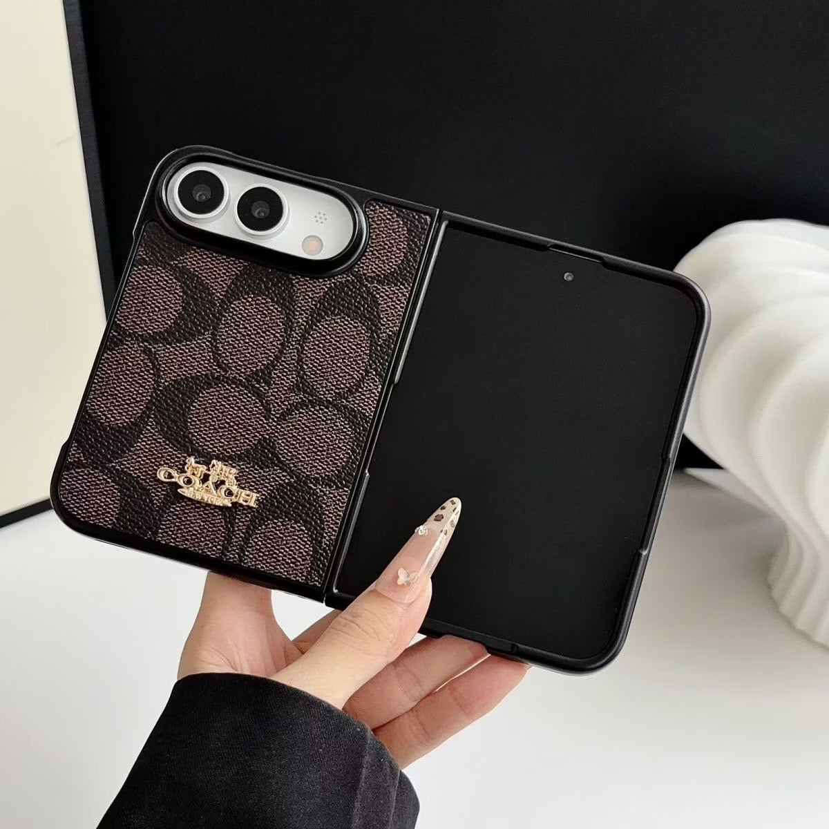 Blue Monogram Denim-Look iPhone Duo Case