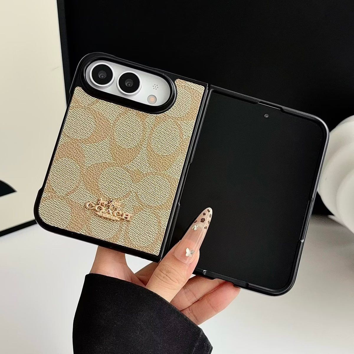 Blue Monogram Denim-Look iPhone Duo Case