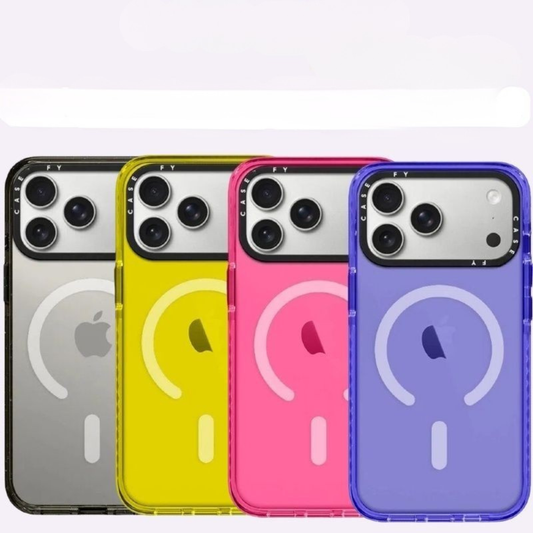 MagSafe Transparent Color Frame iPhone Case – Shockproof Clear Back Cover