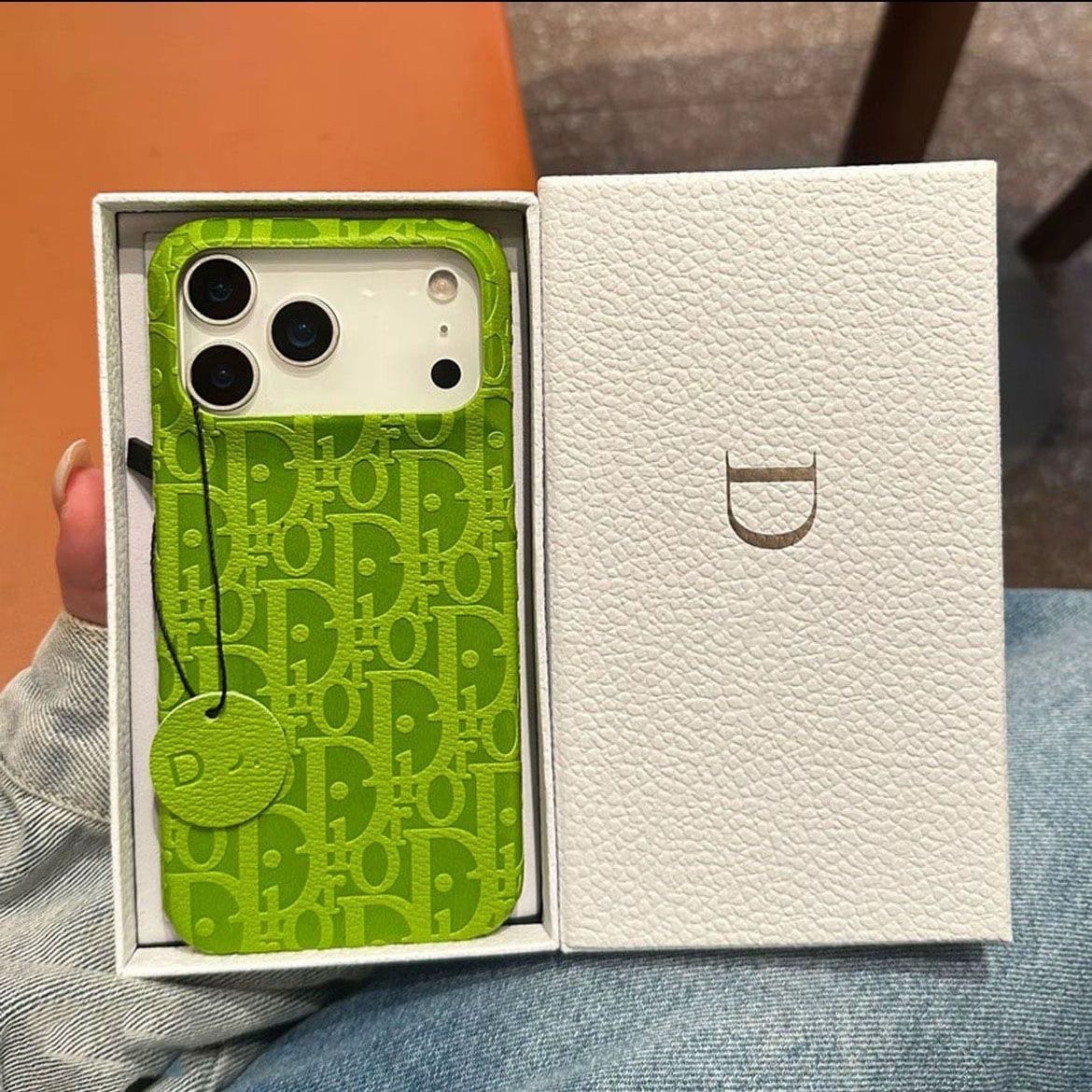 Textured Leather Back Cover with Logo Pattern