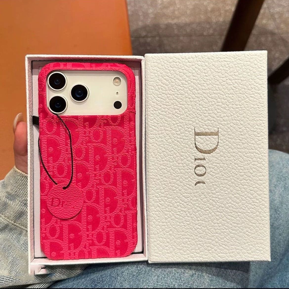 Textured Leather Back Cover with Logo Pattern