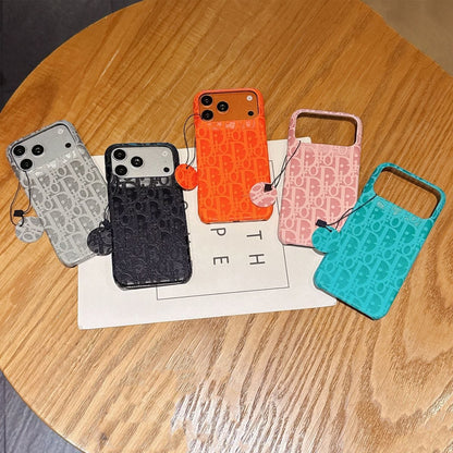 Textured Leather Back Cover with Logo Pattern