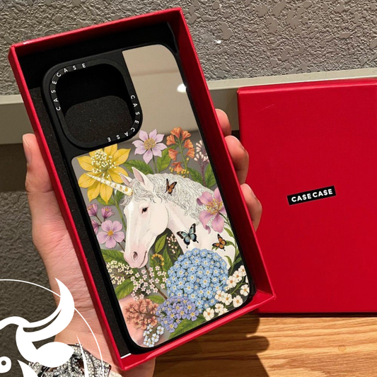 Luxury Unicorn Floral Glass Phone Case – Premium Shockproof Designer Back Cover