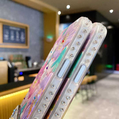 Luxury 3D Floral Rhinestone Clear Phone Case – Shockproof Glitter Back Cover