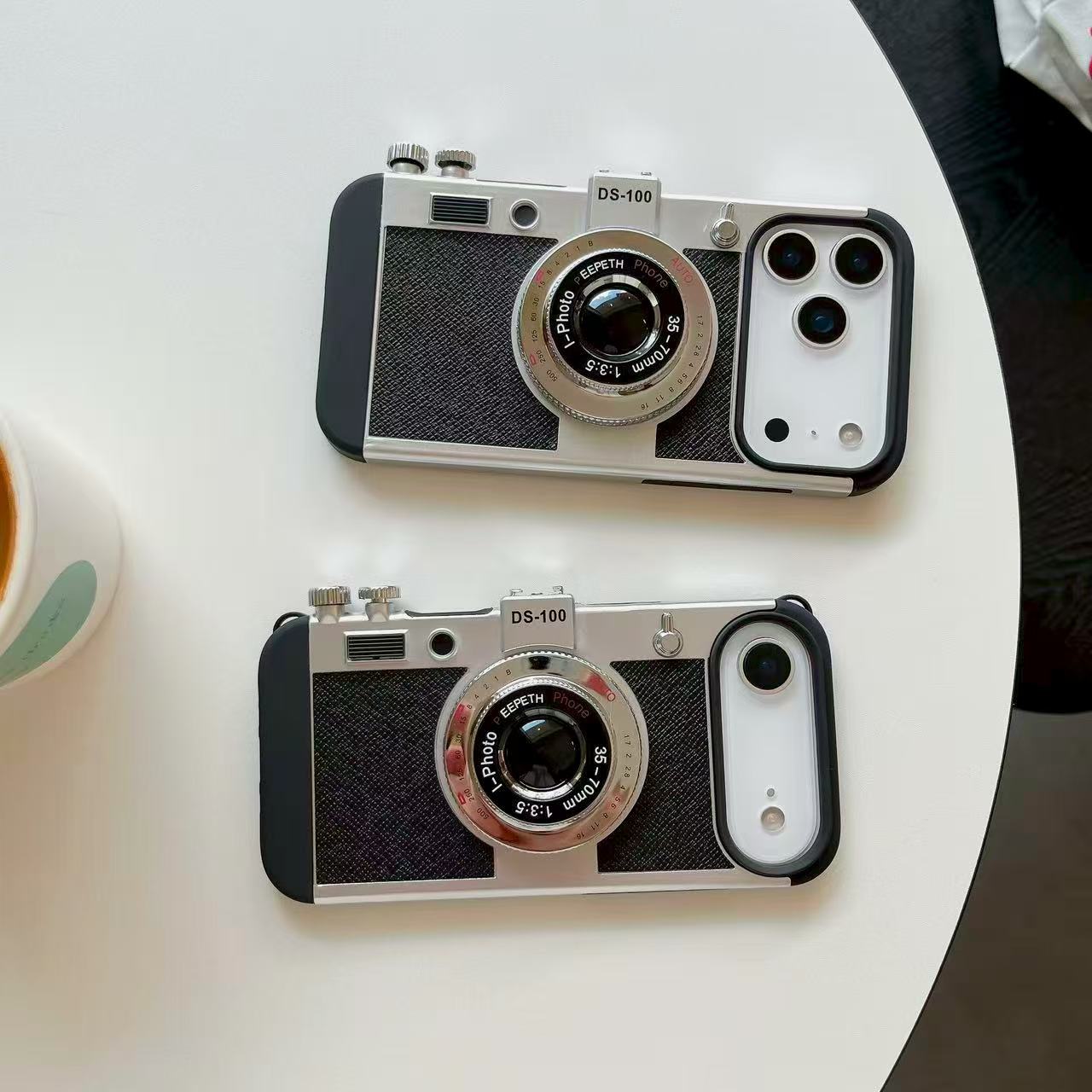 Vintage Camera Style iPhone Case with Strap – Retro Lens Designer Cover