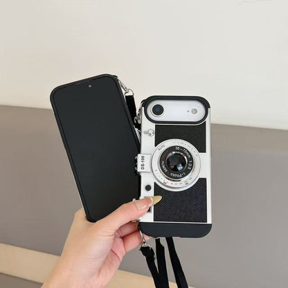 Vintage Camera Style iPhone Case with Strap – Retro Lens Designer Cover