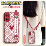 CaseIT India Mickey Mouse Adjustable Crossbody iPhone Case with Wrist Strap & Stand Function