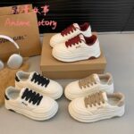 Retro Chunky Platform Sneakers – Cream & Burgundy Edition