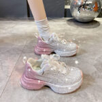 CaseIT India Glitter Glam Crystal-Embellished Chunky Sneakers