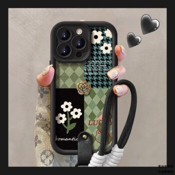 CaseIT India Elegant Floral Wrist Strap iPhone Case – Camellia Design