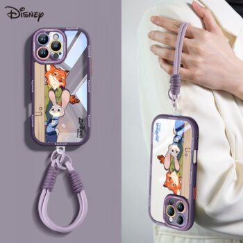 CaseIT India Disney Zootopia Transparent iPhone Case with Hand Strap