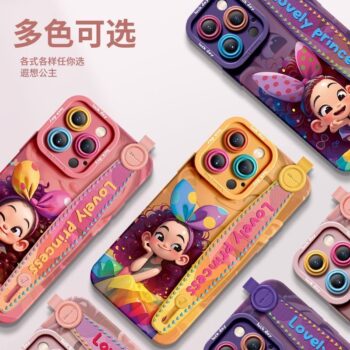 CaseIT India Lovely Princess Crossbody iPhone Case with Adjustable Strap & Full Camera Protection