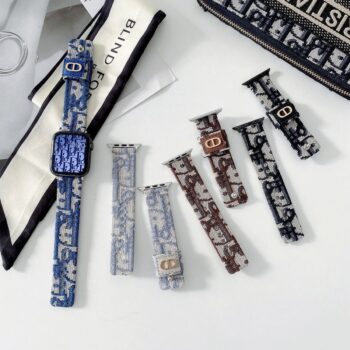 CaseIT India Luxury Monogram Fabric Apple Watch Bands – Set of 4 Colors