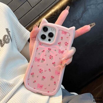 CaseIT India Kitty Charm Floral iPhone Case
