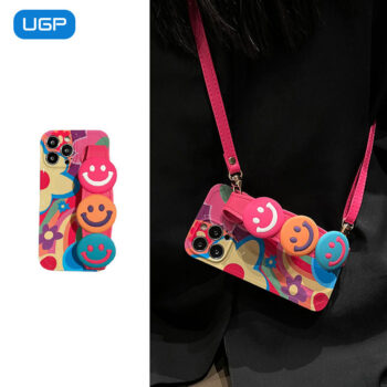CaseIT India Retro Smiley Face Crossbody iPhone Case