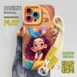CaseIT India Playful Winky Girl Soft Silicone iPhone Case with Lanyard