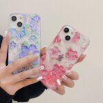 CaseIT India Glow-in-the-Dark Floral Glitter Liquid iPhone Case